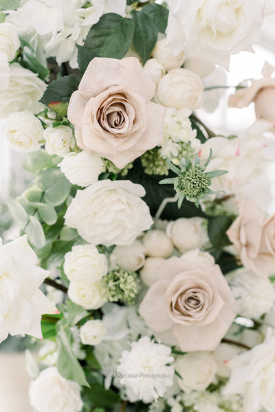 The NEW Charlotte Wedding Floral Pillars. Flower Arch. – Blue Blossom ...